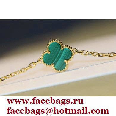 Van Cleef  &  Arpels Onyx Vintage Alhambra Necklace green/pink gold